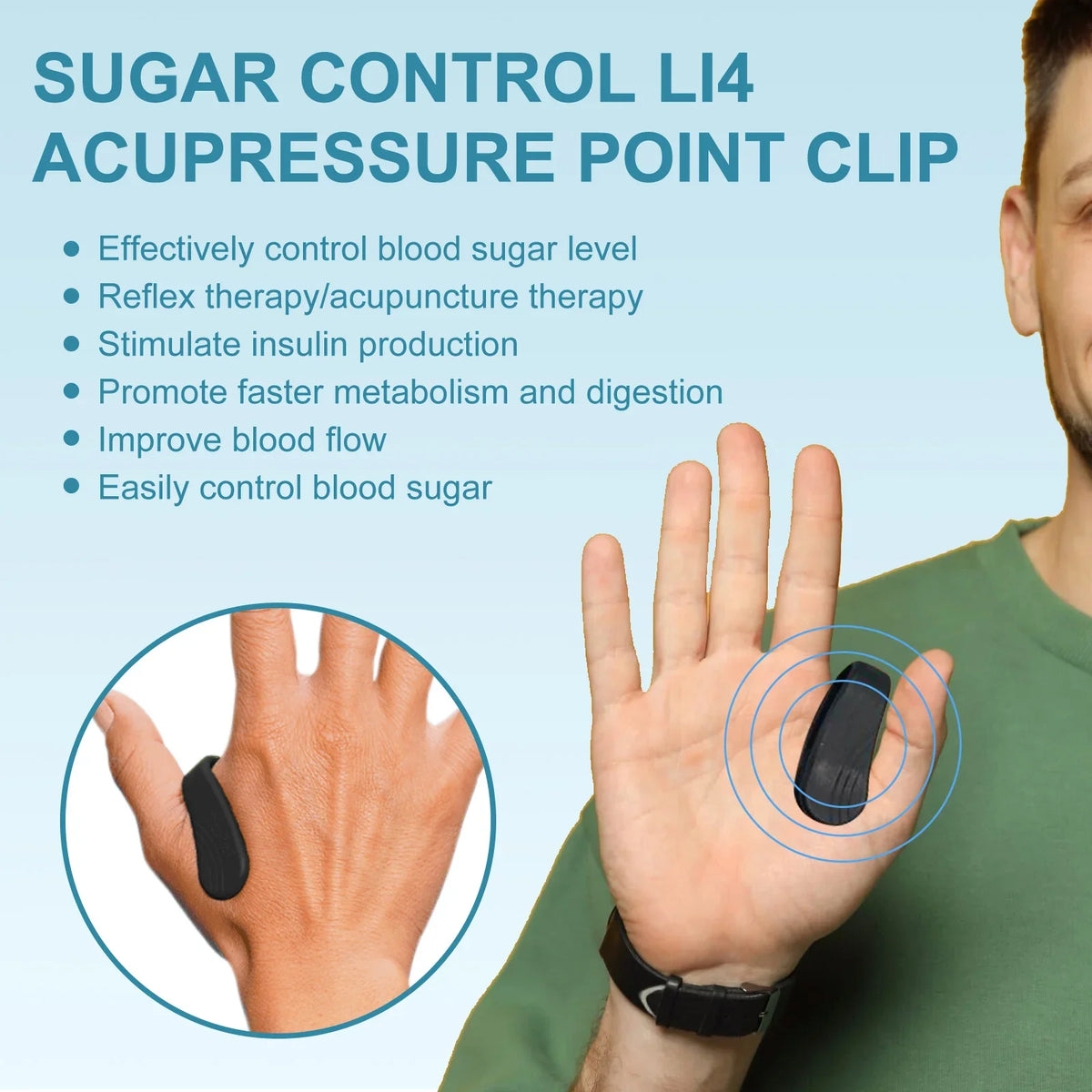 EELHOE LI4 Acupressure Point Clip – Hand Wellness Massager