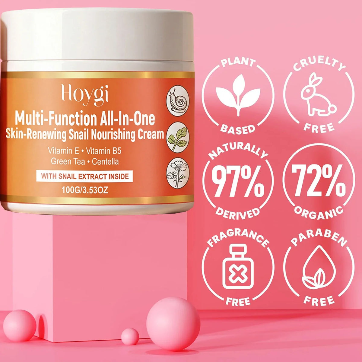 Snail Mucin Moisturizer Cream Korean Skin Care Day Night Repair Face