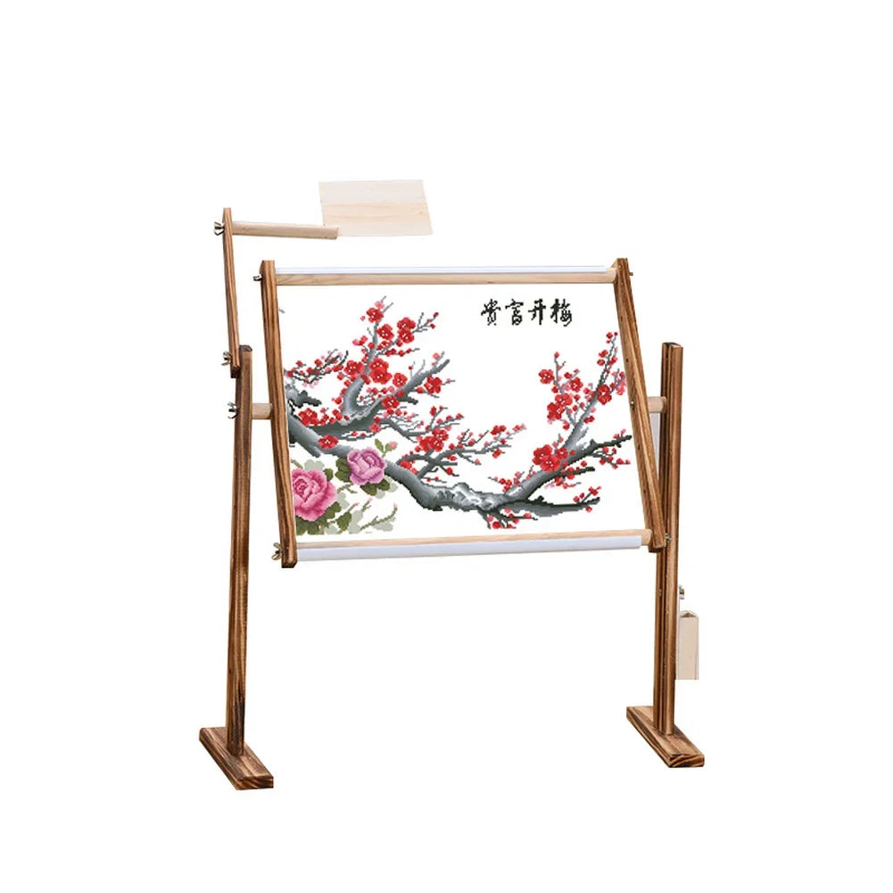 Adjustable Solid Wood Cross Stitch Frame Desktop Embroidery Stand