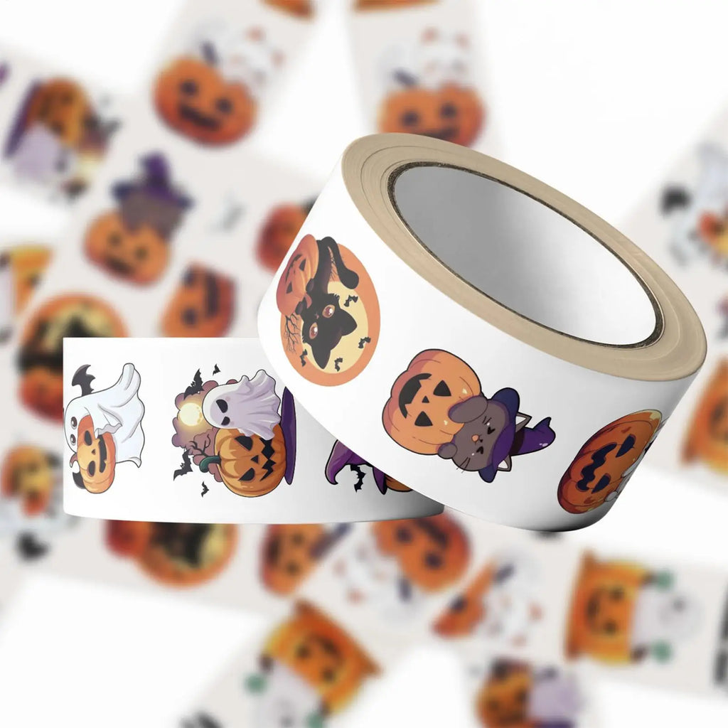 Halloween Pumpkin Stickers 500pc | Envelope Seals & Decals