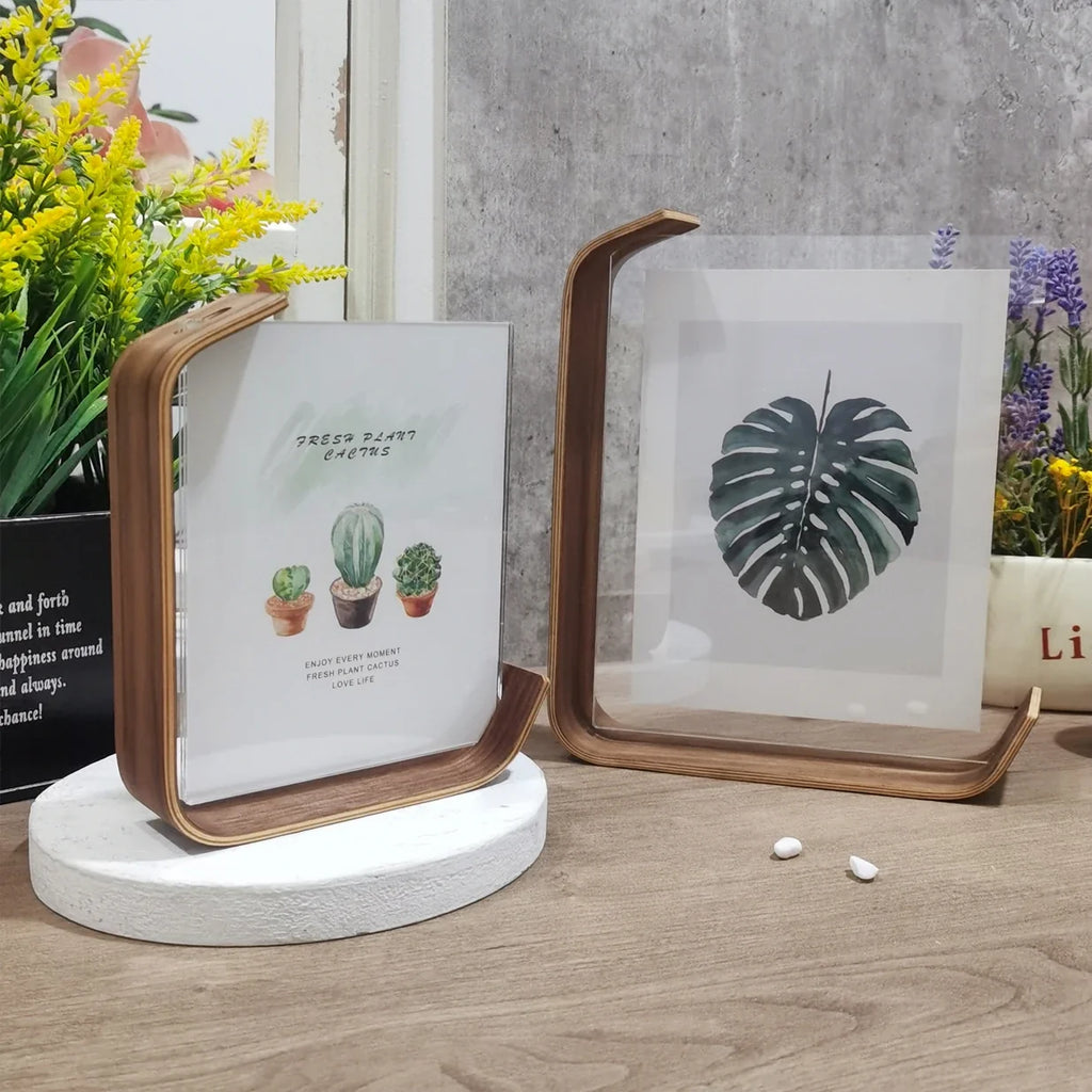 Acrylic Wooden Photo Frame Calendar Double-sided Frames Wedding Party