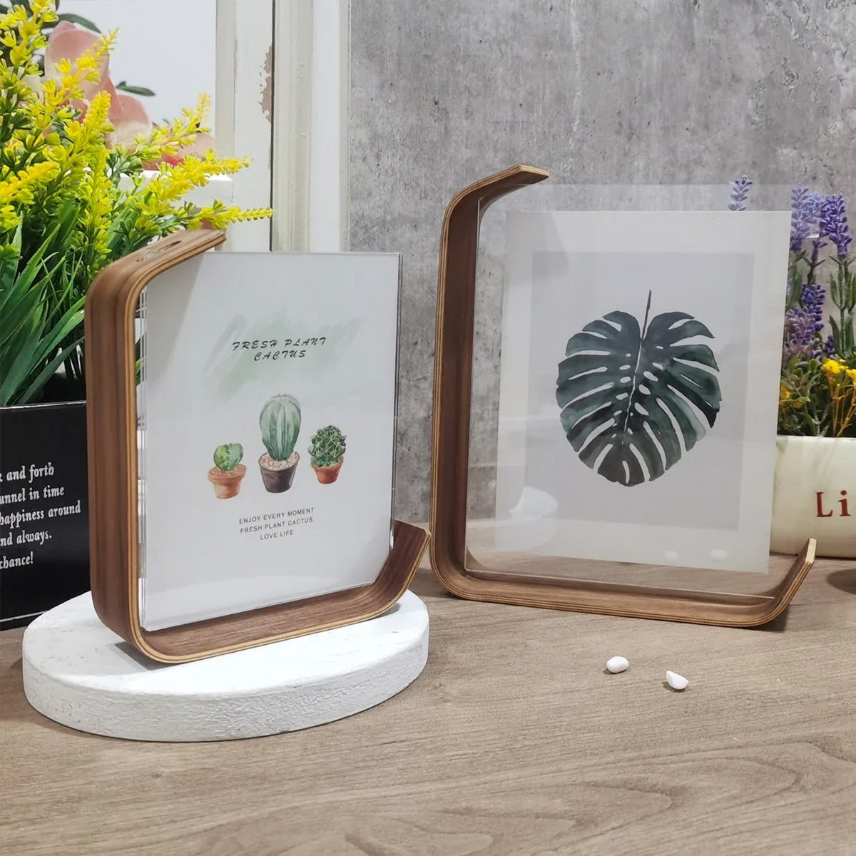 Acrylic Wooden Photo Frame Calendar Double-sided Frames Wedding Party
