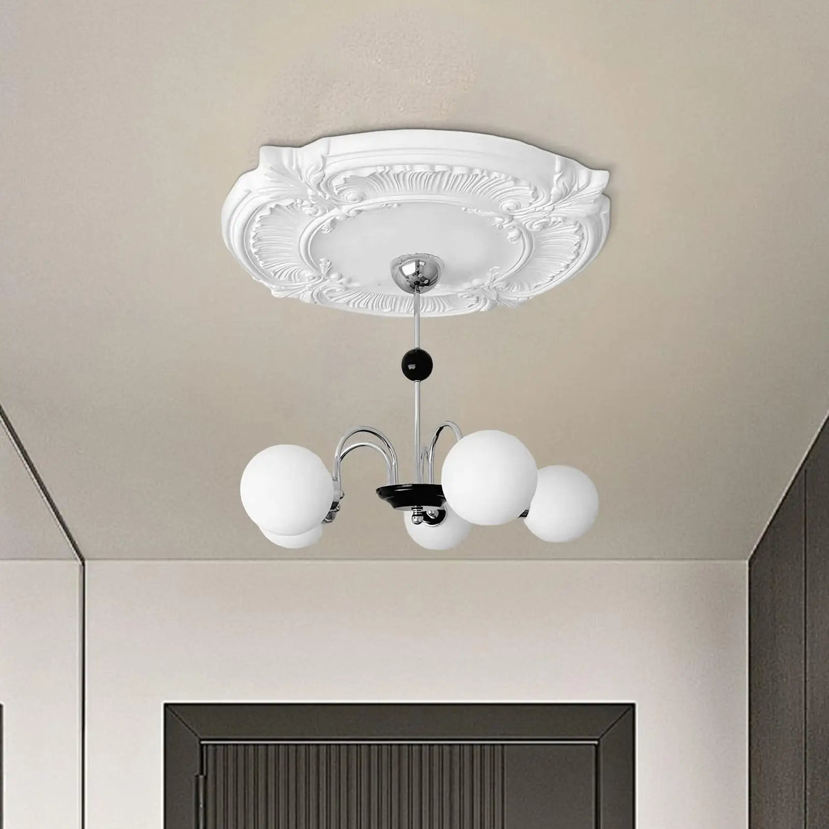 Split Ceiling Medallion – 12" PU Lamp Shade Trim Cover Ring