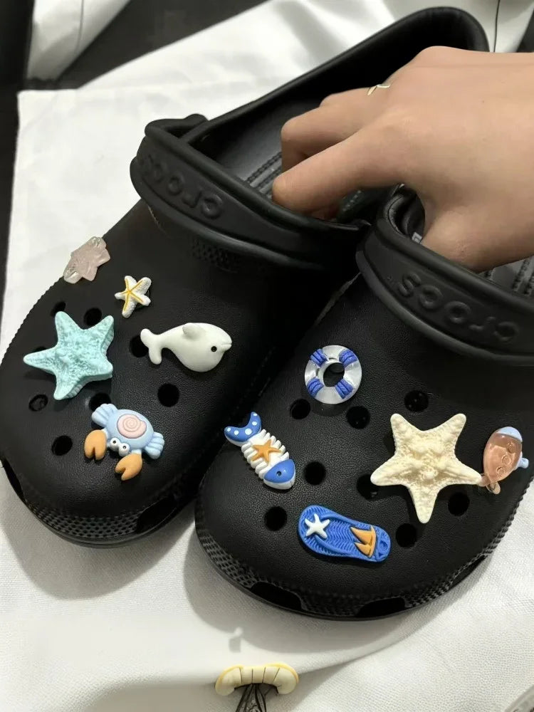 Ocean DIY Shoe Charms Set – Fish, Starfish & Shell Decorations