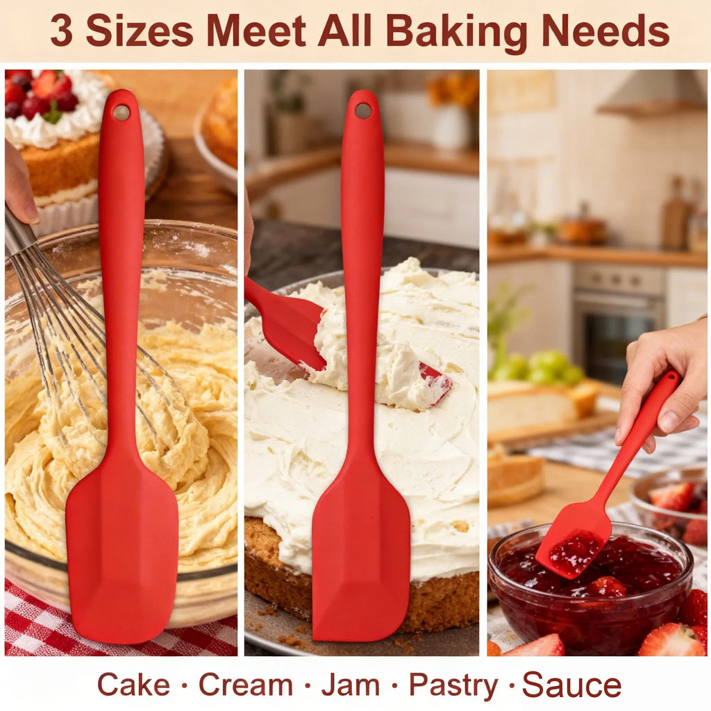 3-Piece Silicone Baking Set – Butter Scoop, Spatula & Scraper
