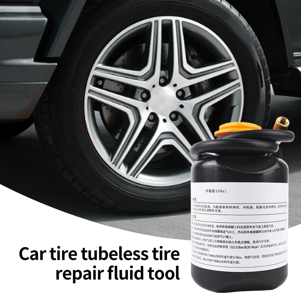 450ml Tire Sealer Kit with Pressure Inflator Pump | All Weather