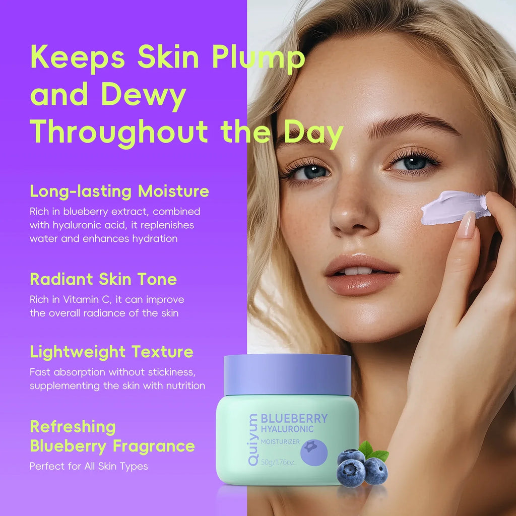 Quiyum Blueberry Hyaluronic Face Cream 50g | Hydrating Glow