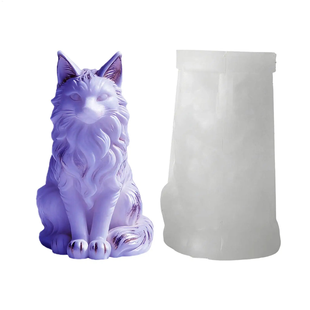 Maine Coon Shaped Silicone Mold 3D Cat Design DIY Candles Soaps