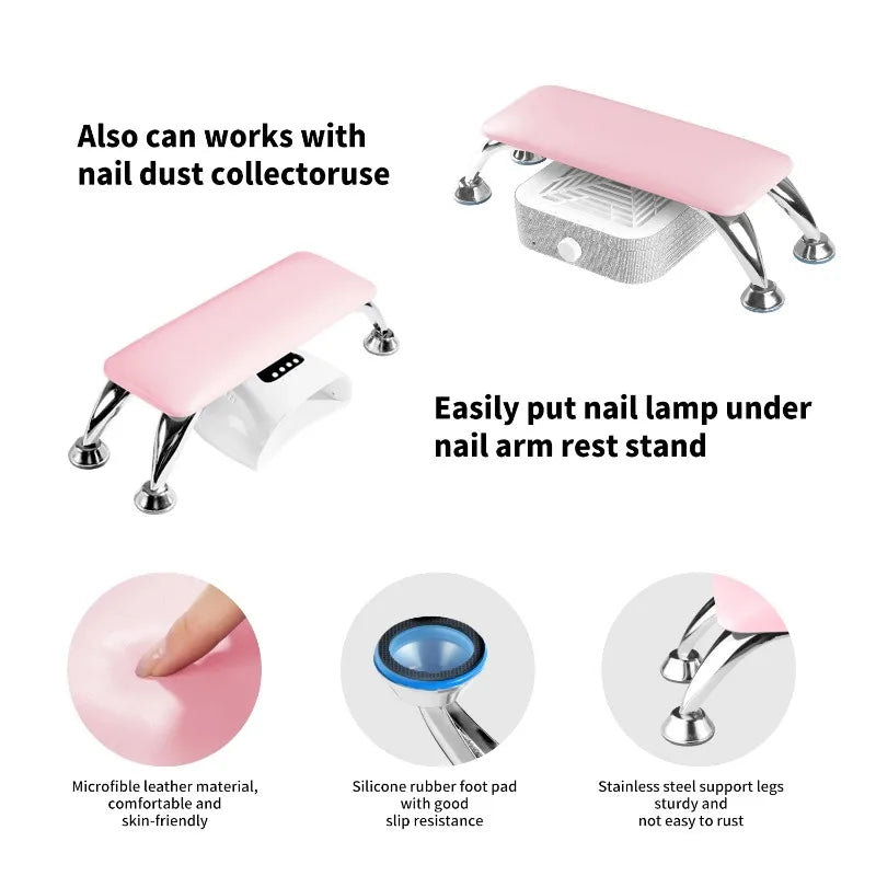 Nail Art Armrest & Mat Set – Leather Hand Pillow for Salons