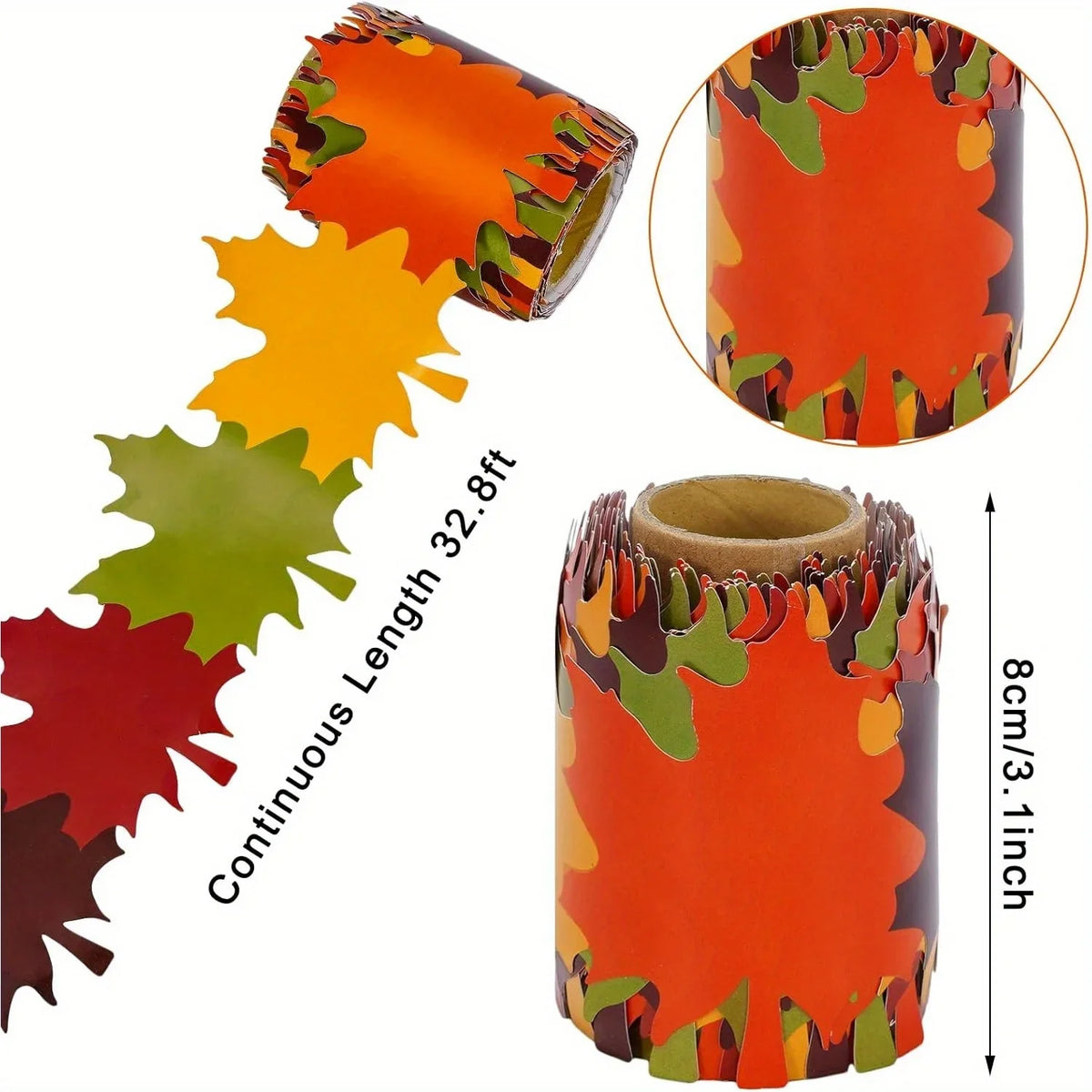 Autumn Maple Leaf Bulletin Board Border – 32ft Fall Decor Trim