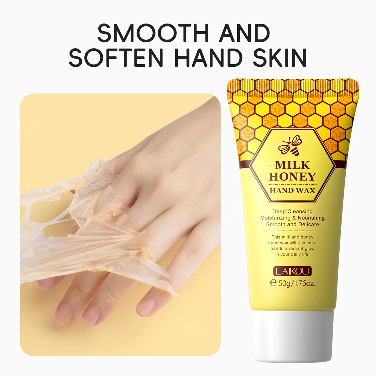 LAIKOU Honey Hand Wax Exfoliating Moisturizing Peeling Mask 50g