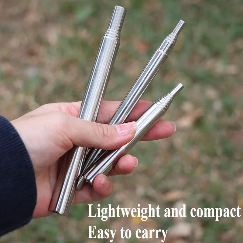 Extendable Fire Blowing Pipe | Stainless Steel Camping Tool