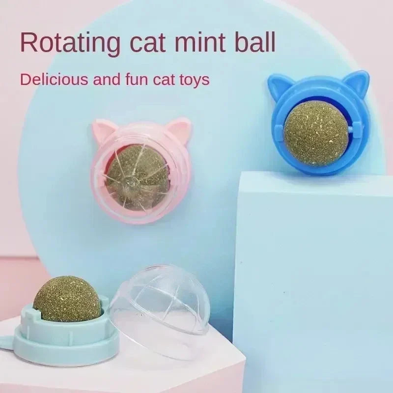 Rotating Catnip Ball Toy – Interactive Lick & Teething Toy for Cats
