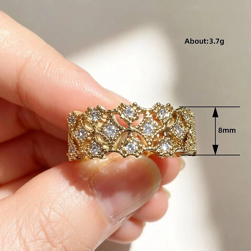 Huitan Cubic Zirconia Ring – Women's Sparkling Fashion Band