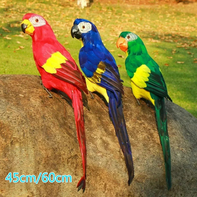 Handmade Foam Feather Macaw Parrot Garden Ornament 45/60cm