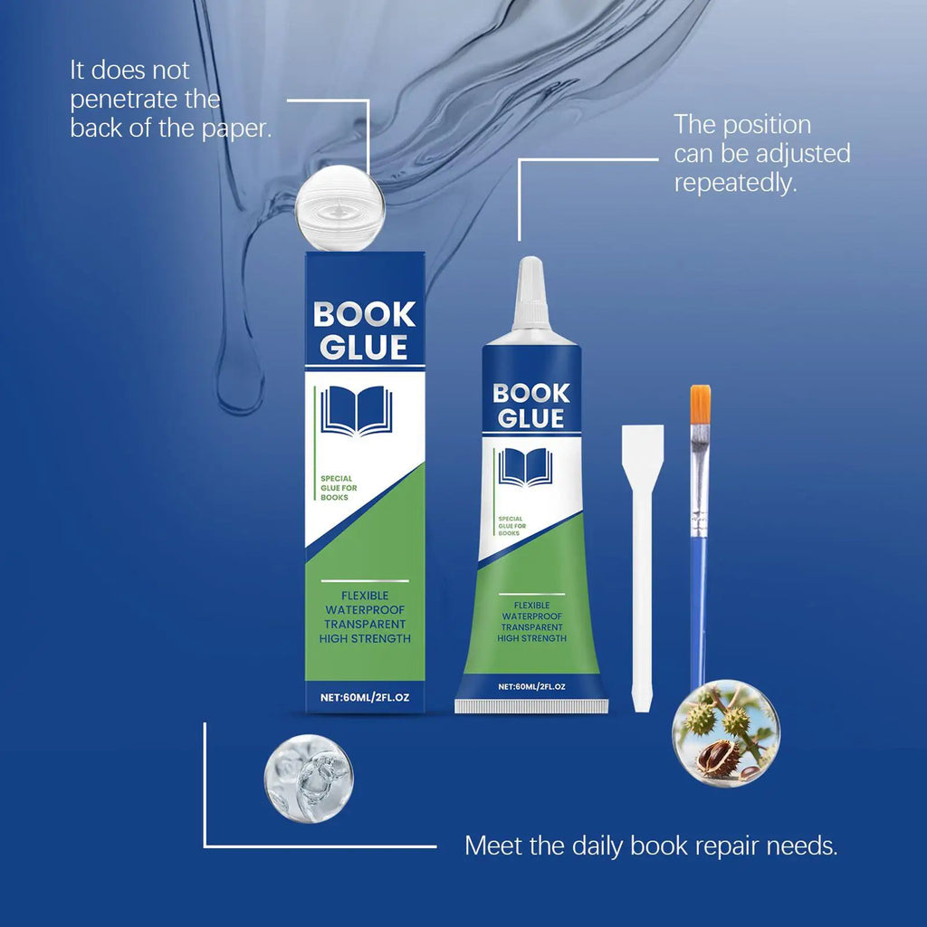 Book Binding Glue 60ml – Clear Flexible Paper Repair Adhesive