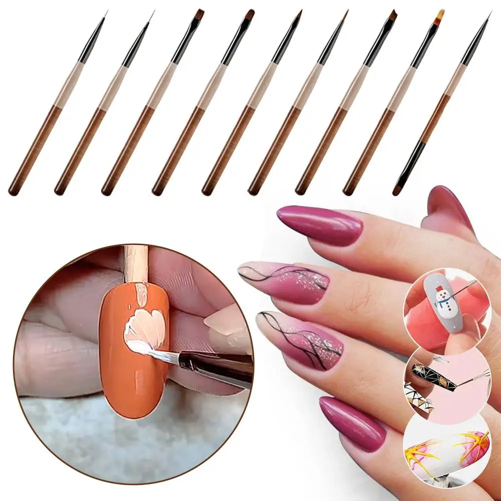 Nail Art Brush Set – Fine Detail, Acrylic & UV Gel Brushes