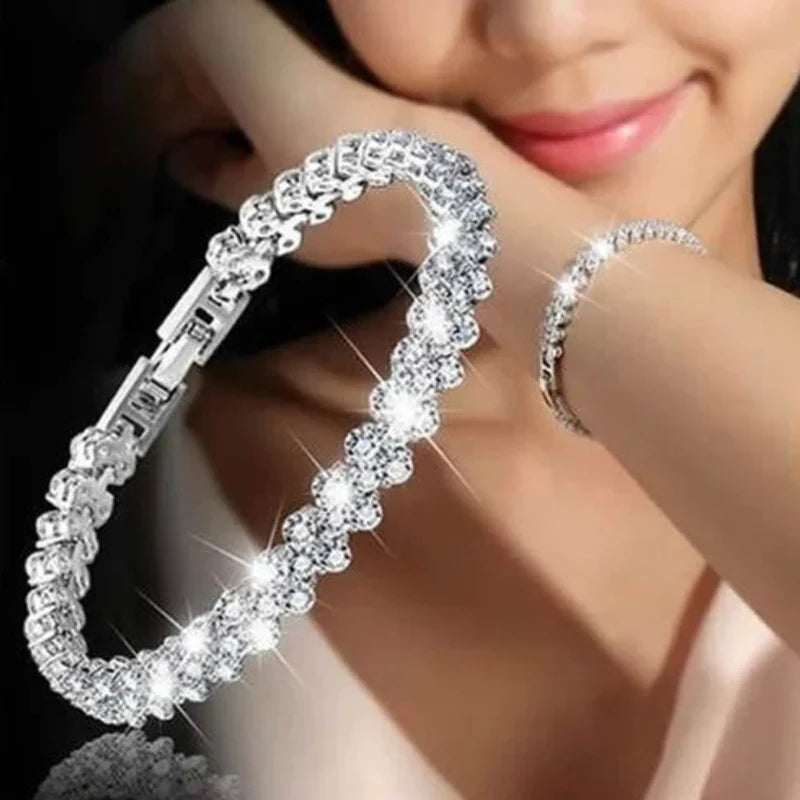 Crystal Magnetic Charm Bracelet – Gold Chain Jewelry for Women
