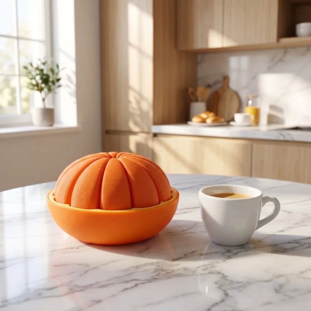 3D Printed Orange Simulation Fruit Model – PLA Plastic Decor