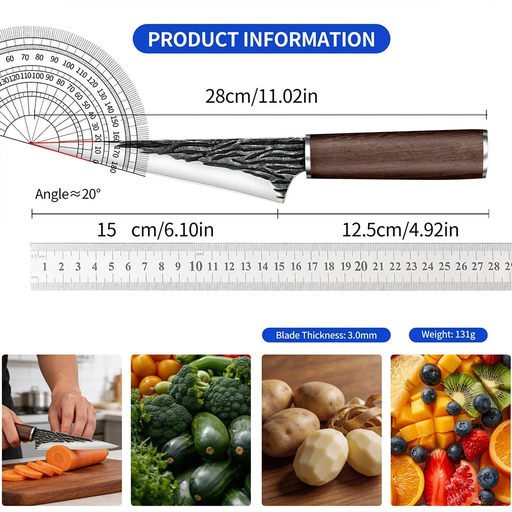 PLYS Forged Stainless Steel Boning & Slicing Knife – Wood Handle