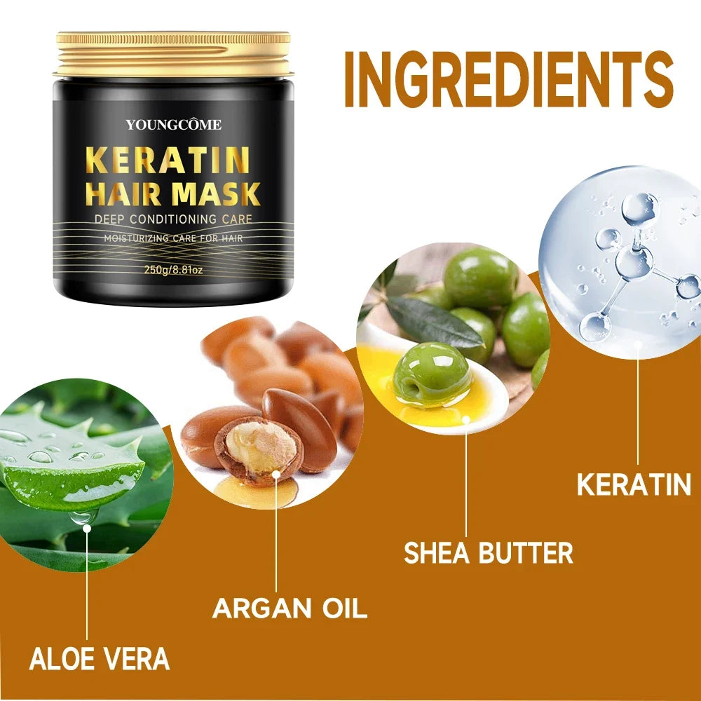 Collagen Keratin Hair Mask – Deep Moisture & Frizz Control 250g