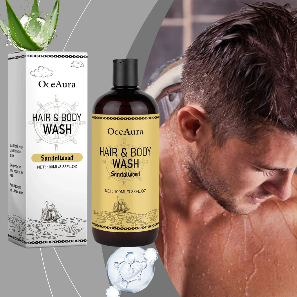 OceAura 2-in-1 Men's Shampoo & Body Wash – Moisturizing Cleanser