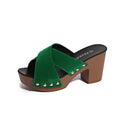 Women's Platform Sandals – Waterproof Square Heel Slides