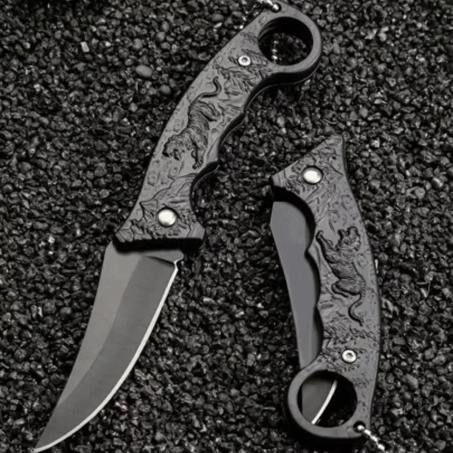 Folding Pocket Knife Tiger Handle – EDC Camping & Hiking Blade