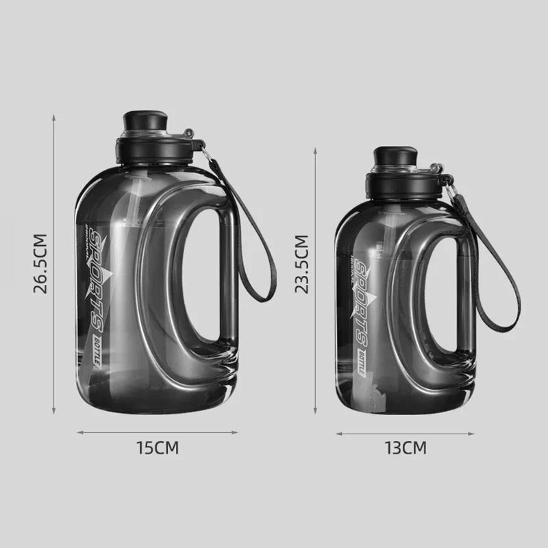Large Sports Water Bottle 1.8L/2.8L BPA-Free with Straw & Handle
