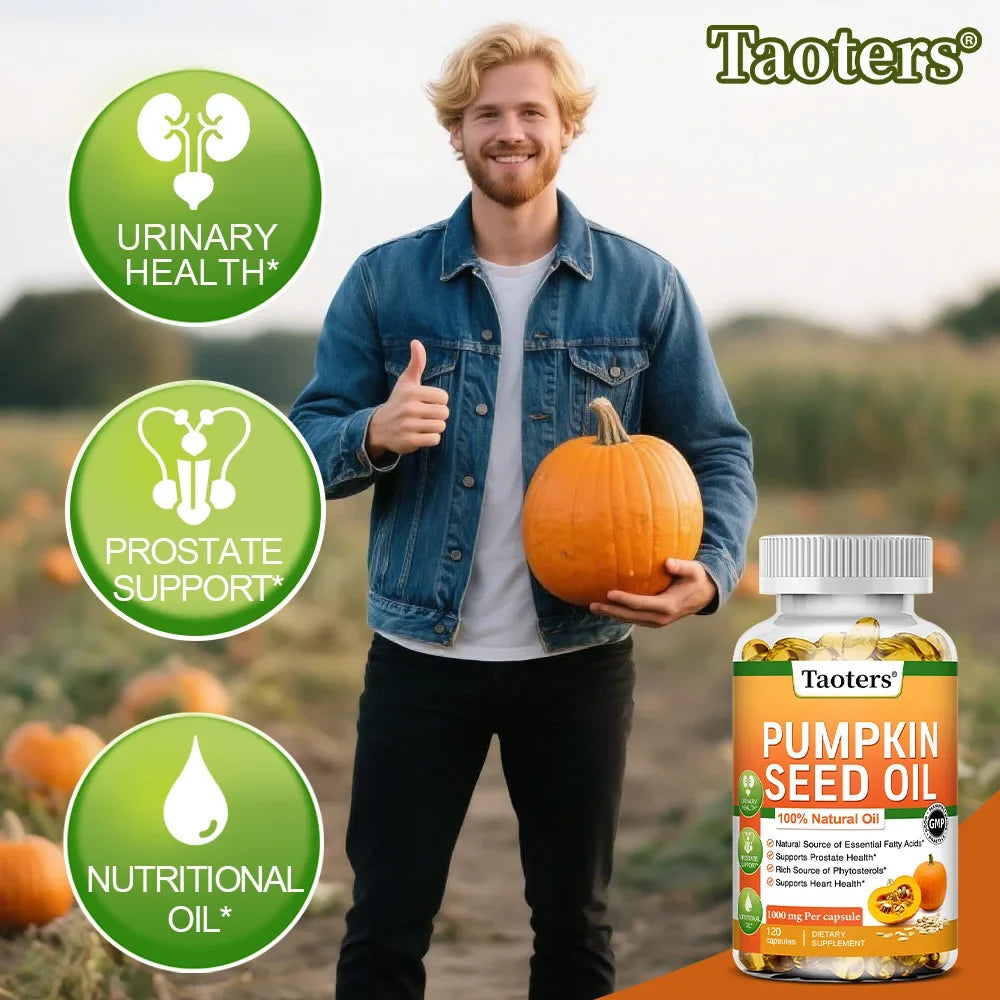 Pumpkin Seed Oil Capsules – Urinary, Bladder & Hair Support 120ct