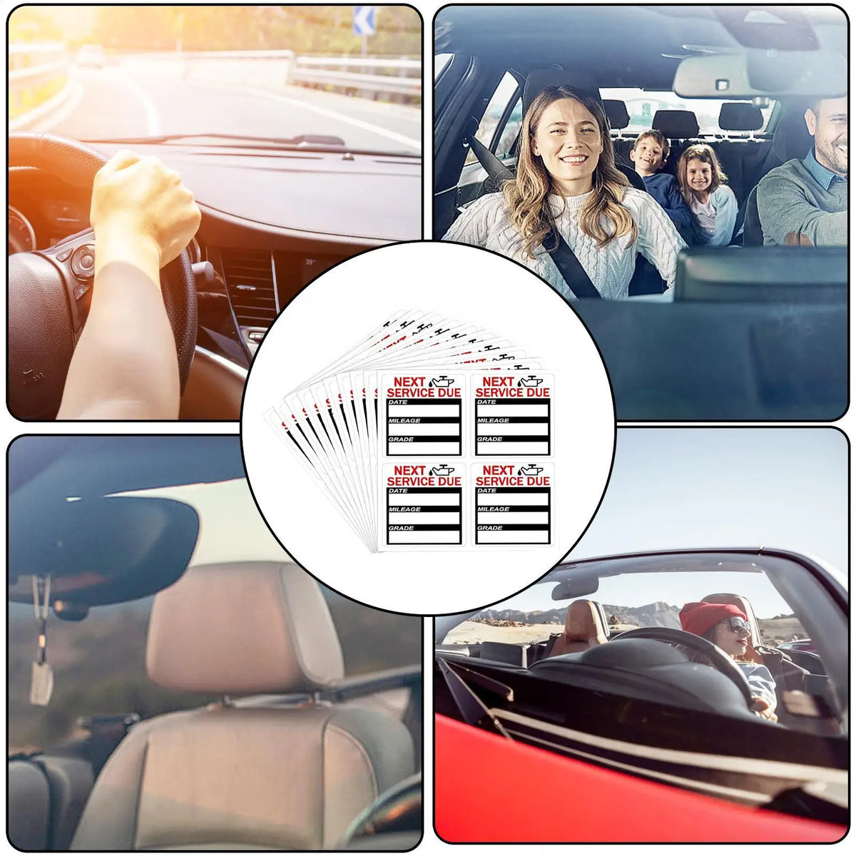 40-Pack Oil Change Reminder Stickers for Windshield | 2x2 In