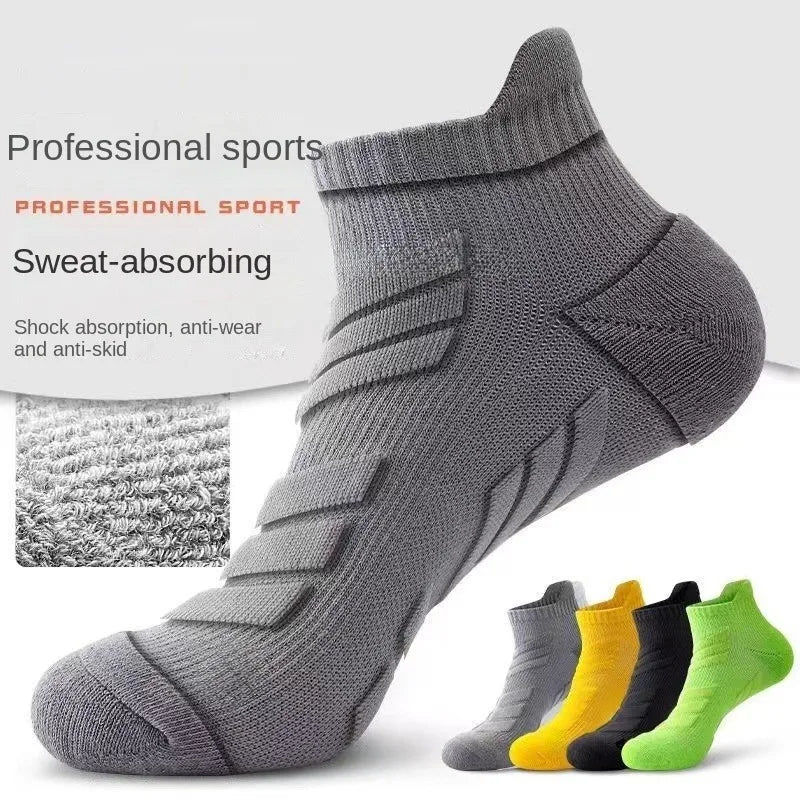Men's Ankle Sports Socks 5 Pairs – Cushioned & Anti-Slip