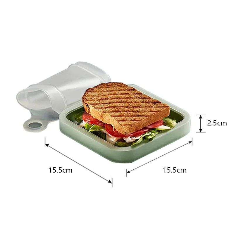 Silicone Sandwich Bento Box – Leakproof & Microwavable Lunch Box