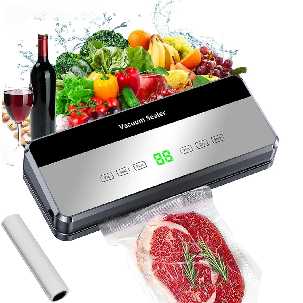 Electric Vacuum Sealer Machine | 6-in-1, Built-In Cutter, LED