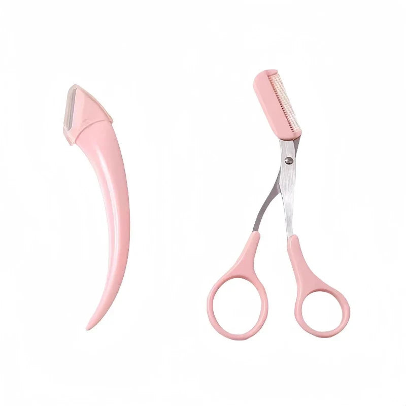 Ladies Eyebrow Trimmer Set with Comb & Scissors | Safety Tool