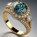 Huitan Green CZ Ring for Women – Gold-Tone Wedding Band | Size 5–14