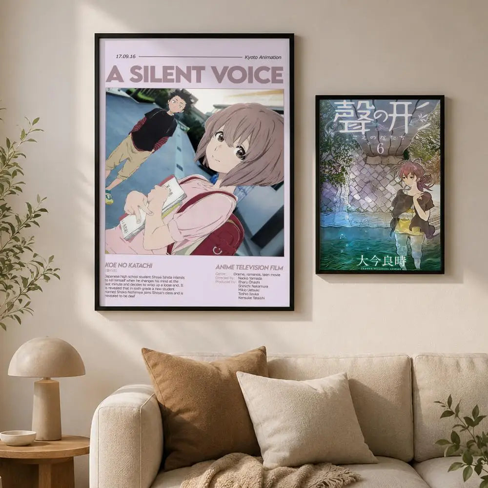 Silent Voice Anime Poster – Waterproof Peel-and-Stick PVC Wall Art