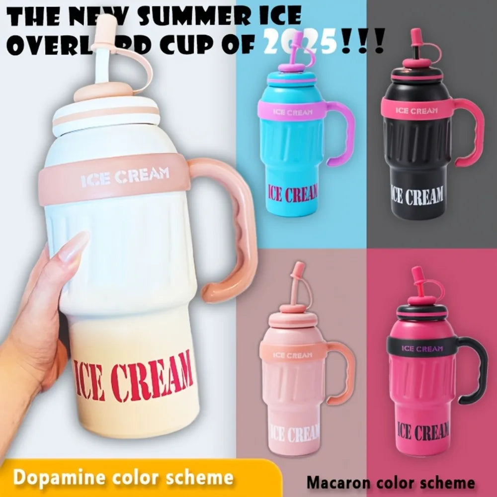 32oz Insulated Stainless Steel Water Bottle with Straw & Handle
