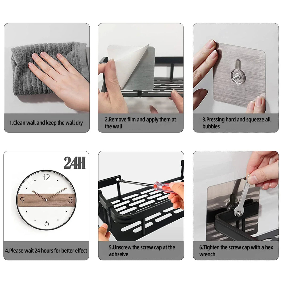 No-Drill Aluminum Corner Shower Shelf | Bathroom Organizer