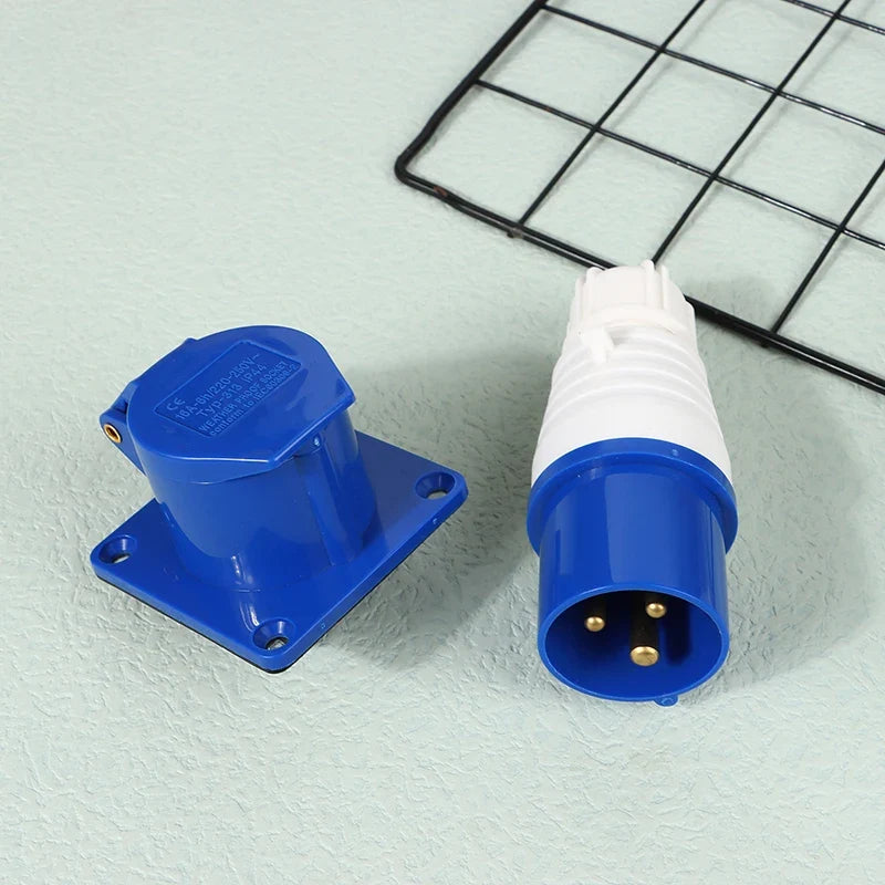 220V 16A 3 Pin Industrial Waterproof Plugs Socket Male Female