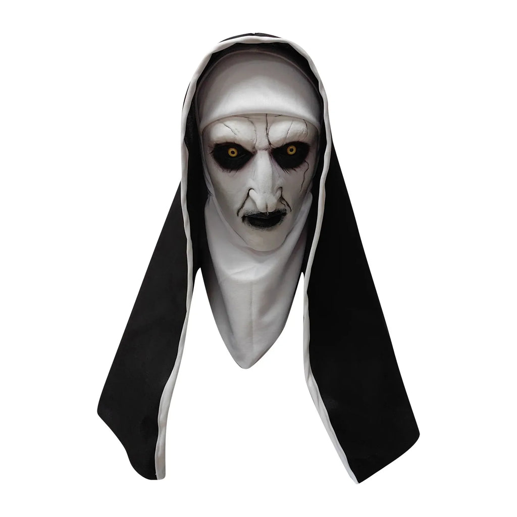 Scary Nun Full Face Latex Halloween Mask with Fiber Wig