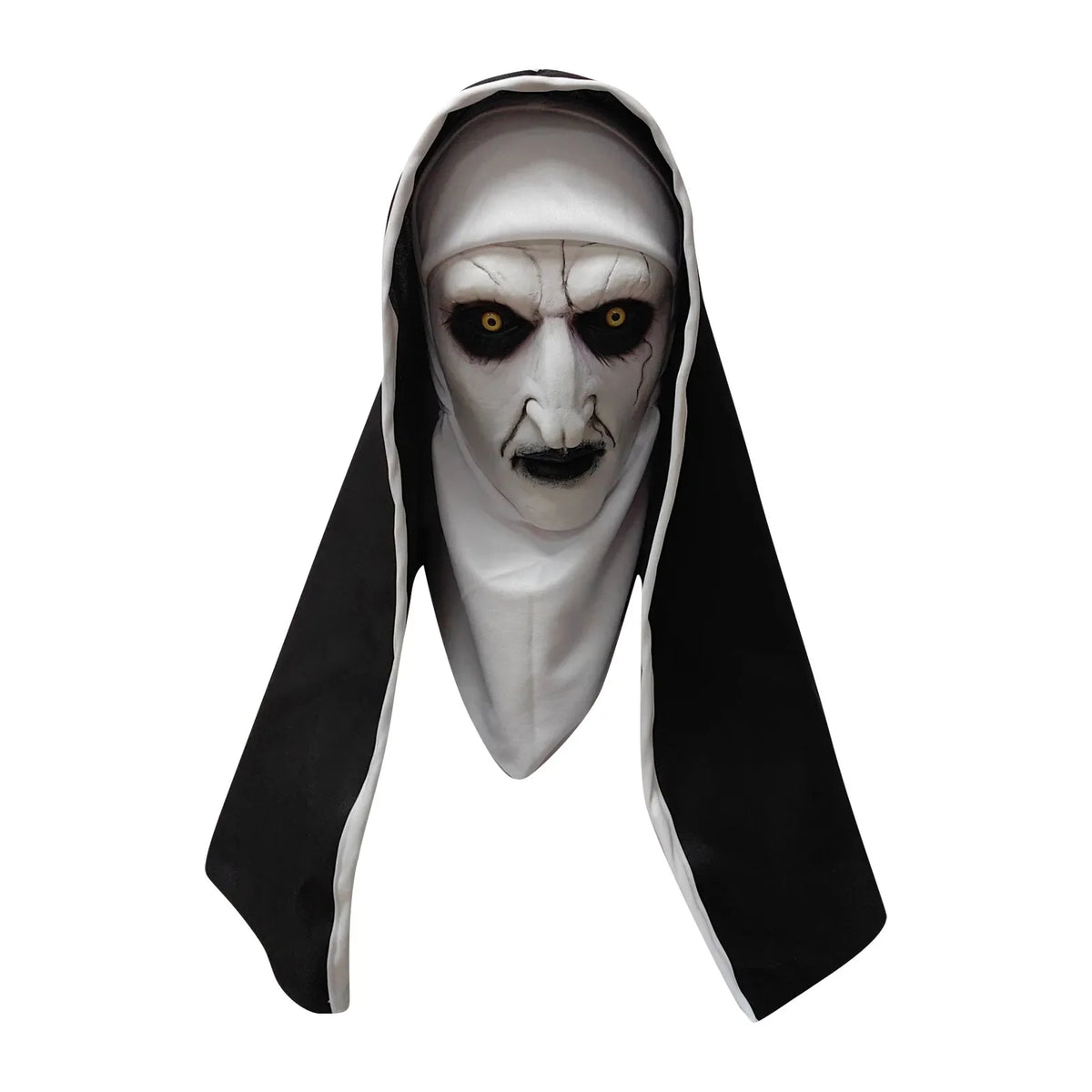 Scary Nun Full Face Latex Halloween Mask with Fiber Wig
