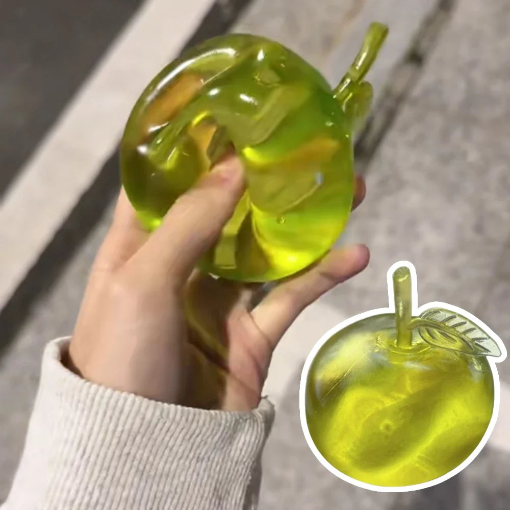 Squishy Green Apple Fidget Toy – Soft Slow Rebound Squeeze TPR