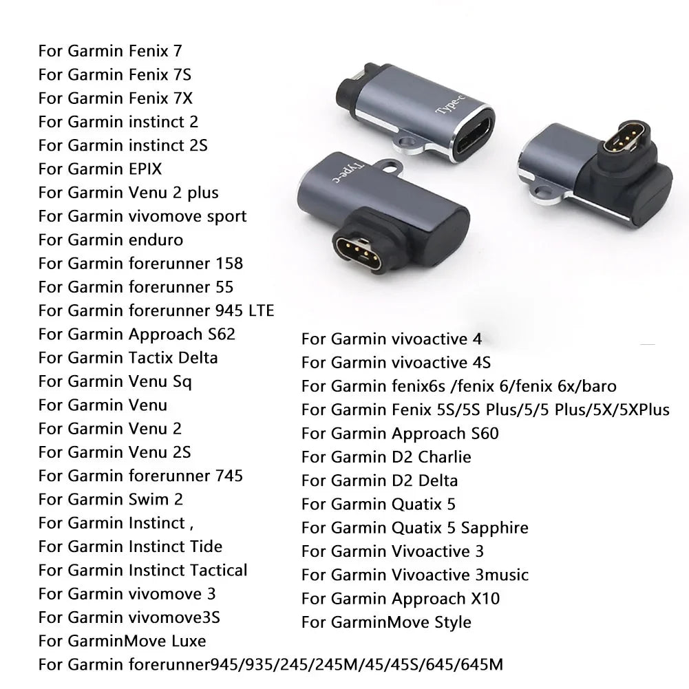 C Ios USB Charger Adapter Garmin Fenix 7 6 5 Instinct 2S Venu 2 EPIX