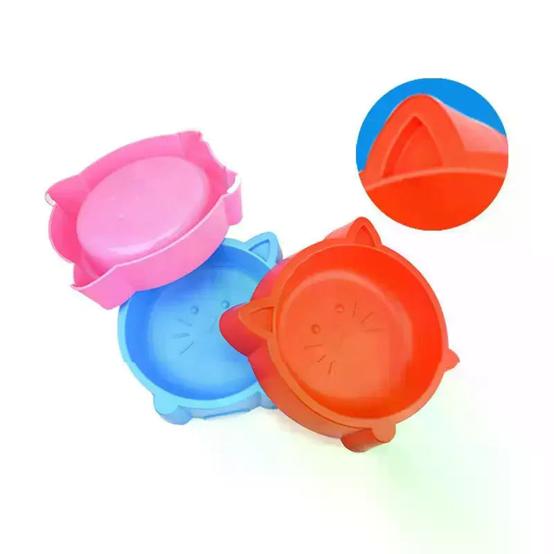 Cat Ear Pet Bowl – Non-Slip Plastic Feeder for Cats & Dogs