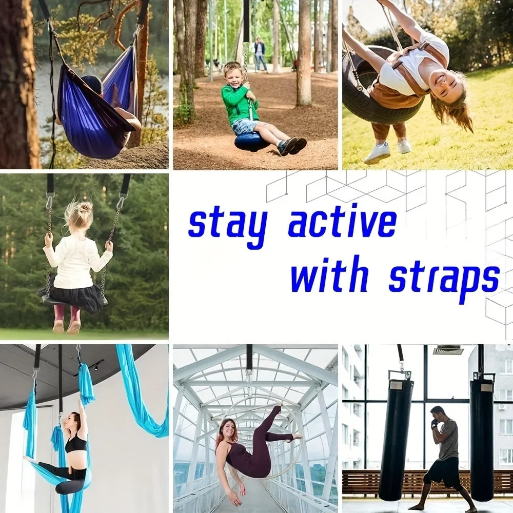 Camping Hammock Slings with Safety Locks | Outdoor Swing Straps