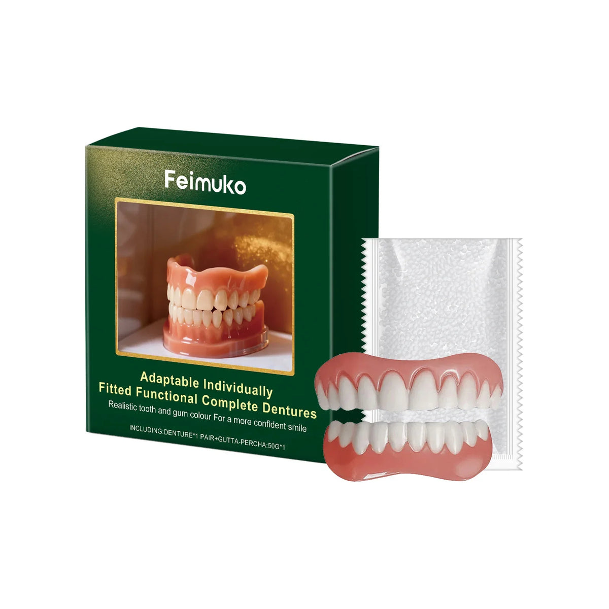 Silicone Denture Set – Comfort Fit Temporary Fake Teeth Kit