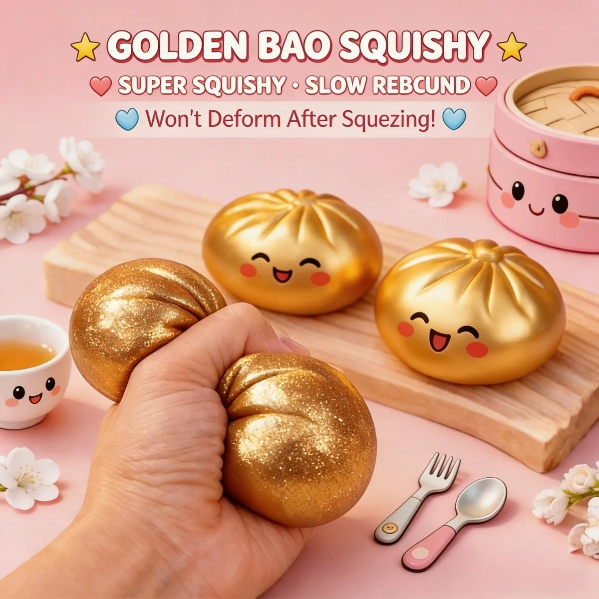 Colorful Crystal Squishy Bun Toy – Slow Rising Kawaii Gift