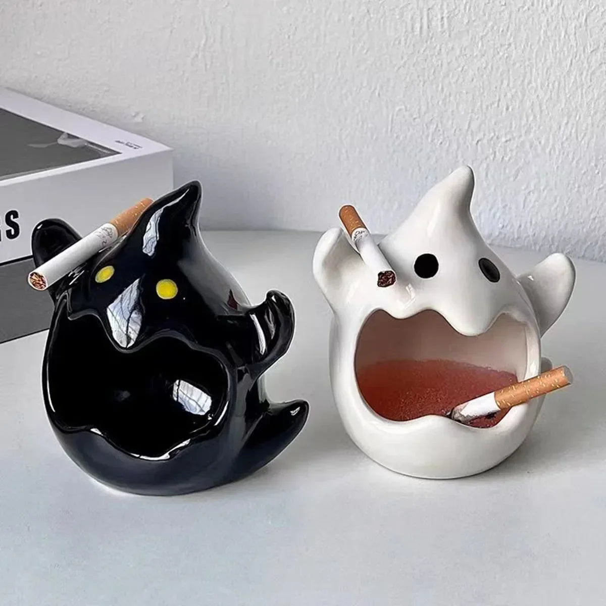 Ceramic Ghost Candle Holder & Ashtray | Halloween Home Decor