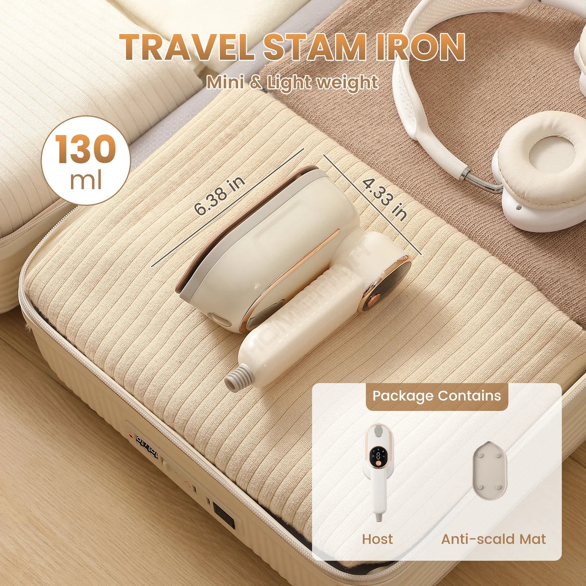 HOMEFISH Portable Mini Steam Iron | 4 Temp Settings